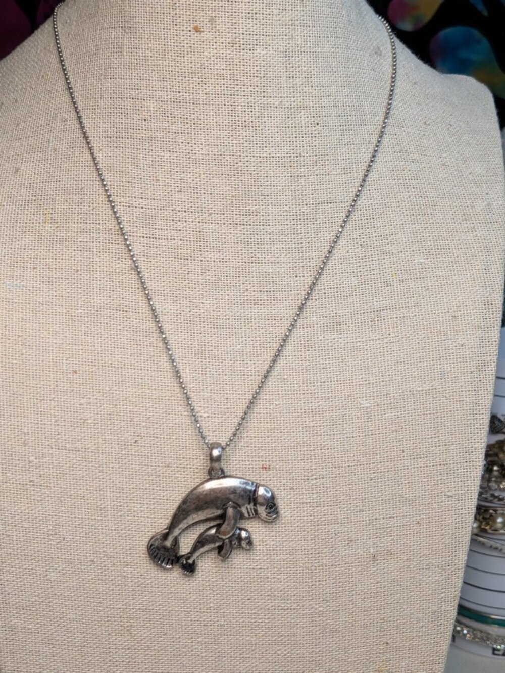 Cool Jewels Mother & Baby Manatee Pendant Necklace